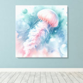 Kwal van tere roze waterverf canvas afdruk (Insitu (Houten vloer))