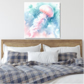 Kwal van tere roze waterverf canvas afdruk (Insitu (Slaapkamer))
