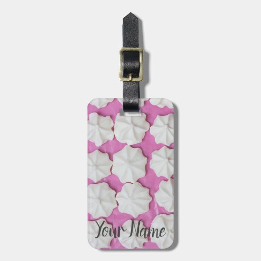 Kwalies op roze papieren cadeau bagagelabel (Voorkant verticaal)