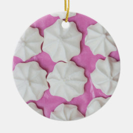 Kwalies op roze papieren cadeau keramisch ornament