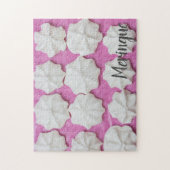 Kwalies op roze papieren cadeau legpuzzel (Verticaal)