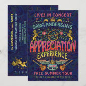 Kwalificatieband Retro 70s concertkaartenthema Kaart (Voorkant / Achterkant)