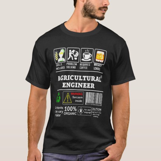 Kwalificaties van landbouwingenieurs inclusief pro t-shirt (Voorkant)