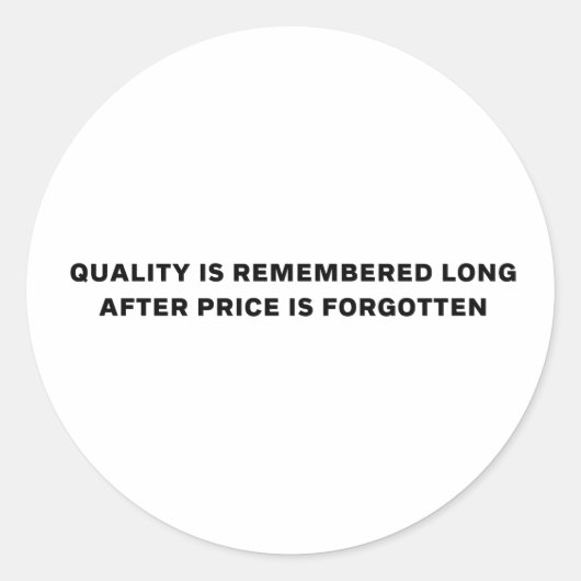Kwaliteit boven de prijs, omhelzing van kwaliteits ronde sticker (Voorkant)