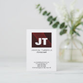 Kwaliteit bruin en wit monogram uniek modern visitekaartje (Staand voorkant)