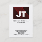 Kwaliteit bruin en wit monogram uniek modern visitekaartje (Voorkant)