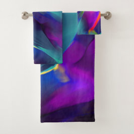 Kwaliteit en gekleurde reliëf, blauw overheerst bad handdoek