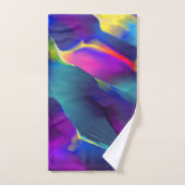 Kwaliteit en gekleurde reliëf, blauw overheerst bad handdoek (Handdoek)