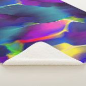 Kwaliteit en gekleurde reliëf, blauw overheerst sherpa deken (3/4)