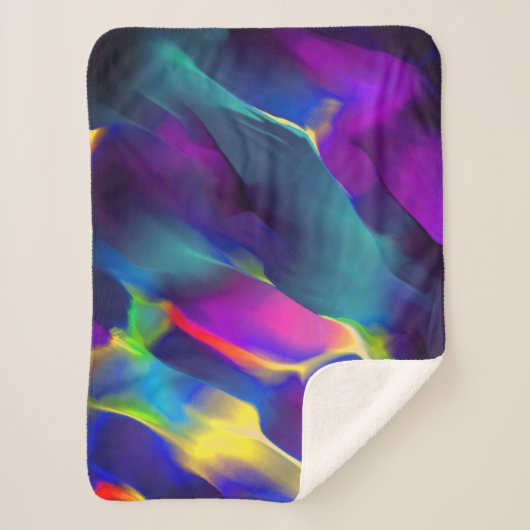 Kwaliteit en gekleurde reliëf, blauw overheerst sherpa deken (Voorkant)