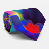 Kwaliteit en gekleurde reliëf, blauw overheerst stropdas (Opgerold)