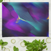 Kwaliteit en gekleurde reliëf, blauw overheerst theedoek (Gevouwen)