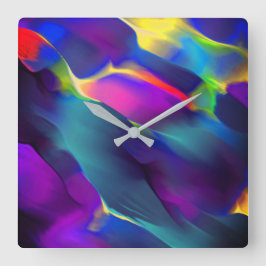 Kwaliteit en gekleurde reliëf, blauw overheerst vierkante klok