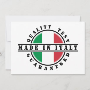 Kwaliteit Getest en Gegarandeerd Made in Italy Kaart