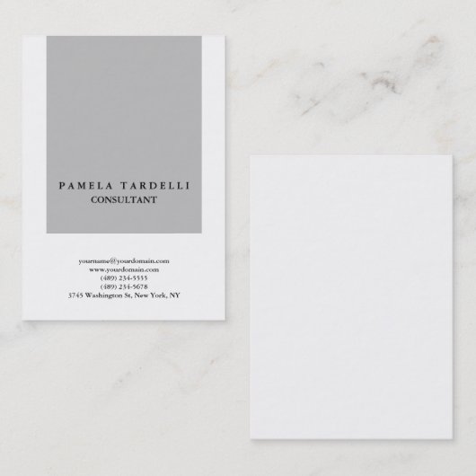 Kwaliteit grijs en wit, uniek, modern visitekaartje (Voorkant / Achterkant)