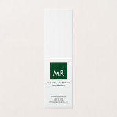 Kwaliteit Groen Wit Monogram Elegant Unique Visitekaartje (Buitenkant ongevouwen)