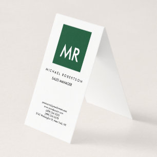 Kwaliteit Groen Wit Monogram Elegant Unique Visitekaartje