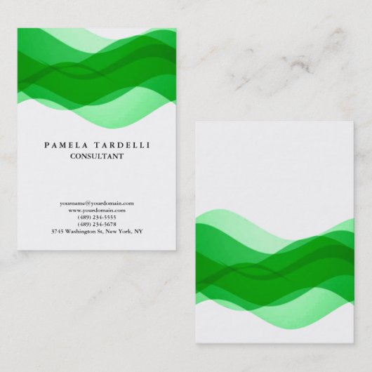 Kwaliteit Groene en Witte Unieke Moderne Patrooncu Visitekaartje (Voorkant / Achterkant)