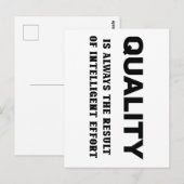 Kwaliteit is altijd het resultaat van intelligente briefkaart (Voorkant / Achterkant)