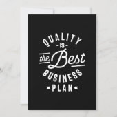 Kwaliteit is het beste businessplan bedankkaart (Voorkant)