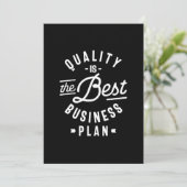 Kwaliteit is het beste businessplan bedankkaart (Staand voorkant)