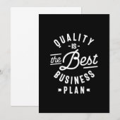 Kwaliteit is het beste businessplan bedankkaart (Voorkant / Achterkant)