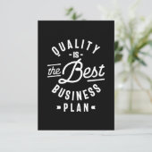 Kwaliteit is het beste businessplan RSVP kaartje (Staand voorkant)