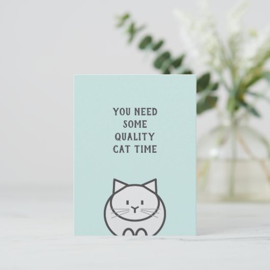 Kwaliteit Kat Tijd Briefkaart (Staand voorkant)