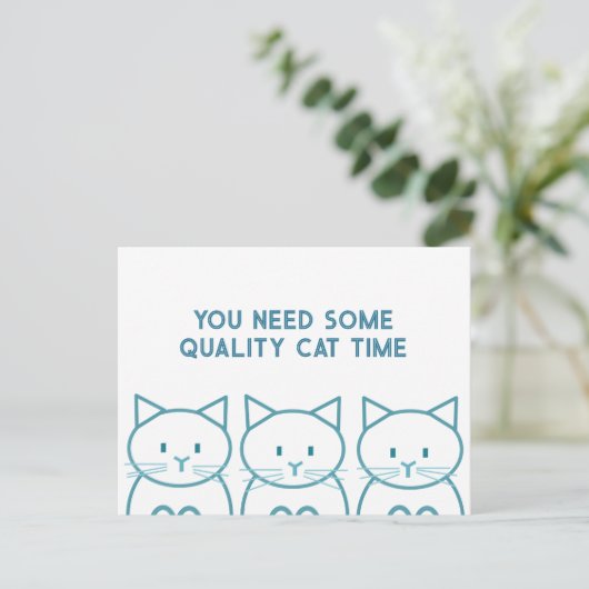 Kwaliteit Kat Tijd Briefkaart (Staand voorkant)