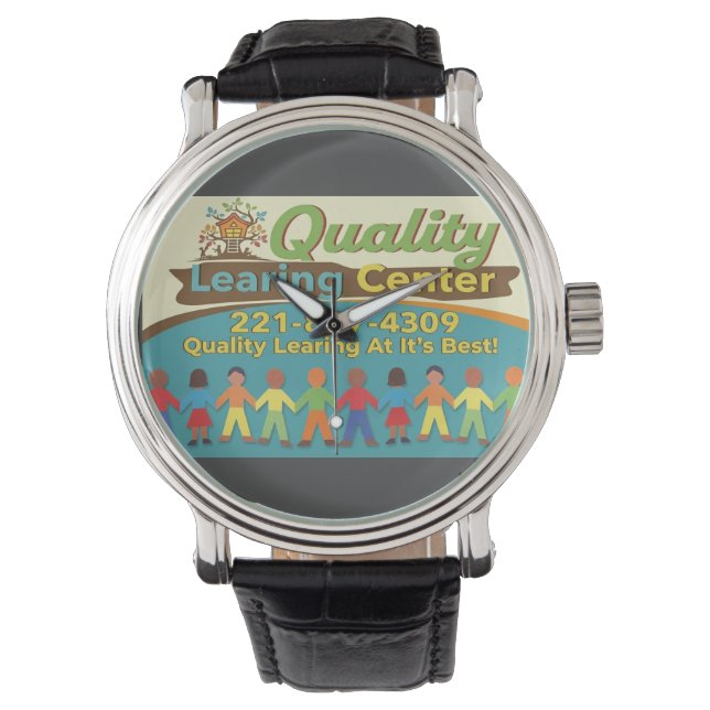 Kwaliteit Leercentrum Tijd Om Te Leren Klok Horloge (Voorkant)