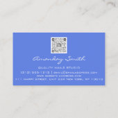 Kwaliteit Nails Script QR Code Logo Blue Gold Visitekaartje (Achterkant)