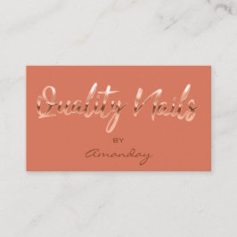 Kwaliteit Nails Script QR Code Logo Koper Sinaasap Visitekaartje