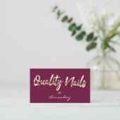 Kwaliteit Nails Script QR Code Logo Marsala Visitekaartje (Staand voorkant)
