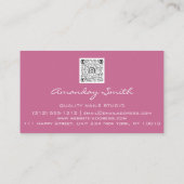 Kwaliteit Nails Script QR Code Logo roze Visitekaartje (Achterkant)