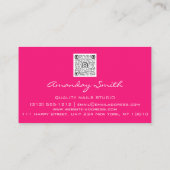 Kwaliteit Nails Script QR Code Logo roze Visitekaartje (Achterkant)