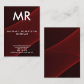 Kwaliteit rood bruin modern monogram uniek visitekaartje (Voorkant / Achterkant)