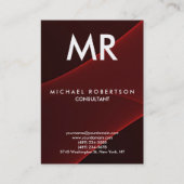 Kwaliteit rood bruin modern monogram uniek visitekaartje (Voorkant)