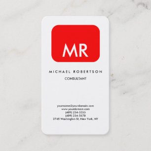 Kwaliteit Rood Wit Monogram Elegant Uniek Visitekaartje