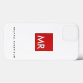 Kwaliteit Rood Witte Monogram Elegant Uniek Case-Mate iPhone Case (Achterkant (horizontaal))