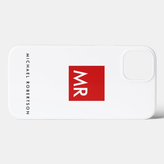 Kwaliteit Rood Witte Monogram Elegant Uniek Case-Mate iPhone Case (Achterkant (horizontaal))