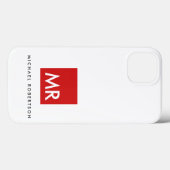 Kwaliteit Rood Witte Monogram Elegant Uniek Case-Mate iPhone Case (Achterkant (horizontaal))