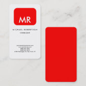 Kwaliteit Rood Witte Monogram Elegant Uniek Visitekaartje (Voorkant / Achterkant)