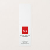 Kwaliteit Rood Witte Monogram Elegant Uniek Visitekaartje (Buitenkant ongevouwen)