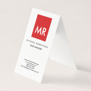 Kwaliteit Rood Witte Monogram Elegant Uniek Visitekaartje