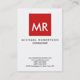 Kwaliteit Rood Witte Monogram Elegant Uniek Visitekaartje
