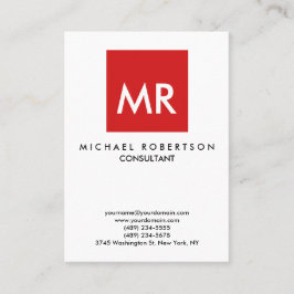 Kwaliteit Rood Witte Monogram Elegant Uniek Visitekaartje