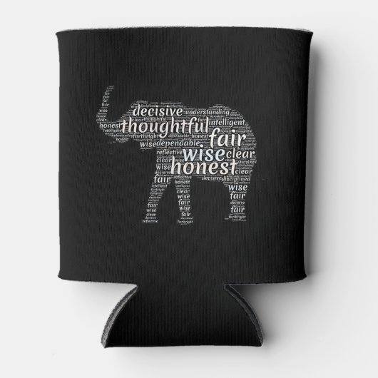 Kwaliteit van een ellephant Word Cloud Blikjeskoeler (Voorkant)