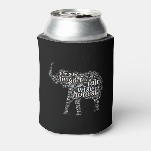 Kwaliteit van een ellephant Word Cloud Blikjeskoeler (Blikje Achterkant)