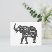 Kwaliteit van een ellephant Word Cloud Briefkaart (Staand voorkant)