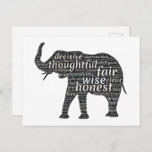 Kwaliteit van een ellephant Word Cloud Briefkaart (Voorkant / Achterkant)